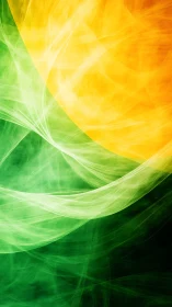 Sunlit citrus waves drifting across deep emerald mists.