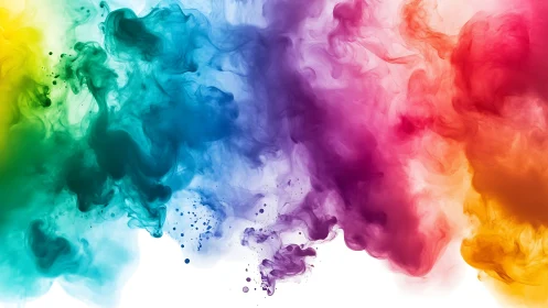 Chromatic smoke tides colliding in a radiant color storm.