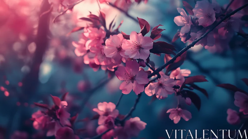 Bokeh-Enhanced Cherry Blossoms with Chromatic Depth Layering.