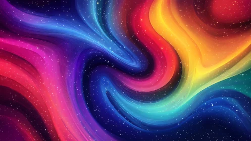 Chromatic nebular currents swirl across a simulated cosmos