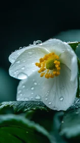 Anemone Flower with Spherical Water Droplet Morphology