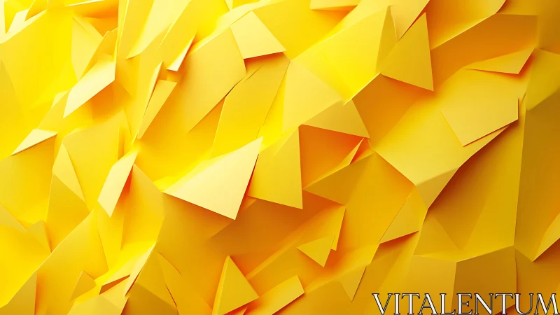 Low-poly yellow polygonal surface with dynamic light gradients