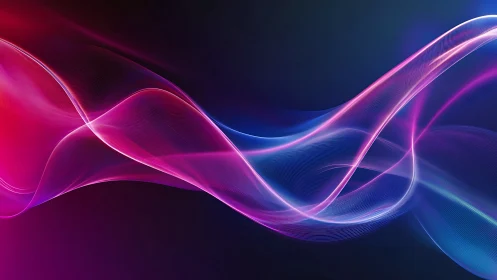 Chromatic lightwave ribbons with neon gradients on dark field