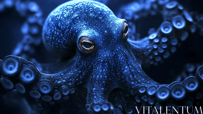 Midnight octopus conductor orchestrates a bioluminescent waltz