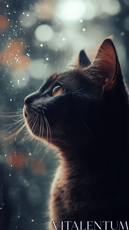 Whiskers Gazing Through Dreamy Starlight.