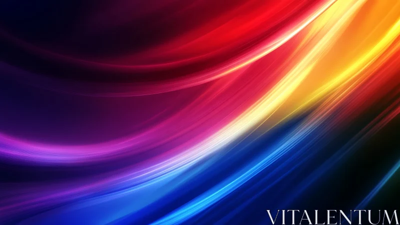 Radiant neon light waves stream across a dark cosmic field.