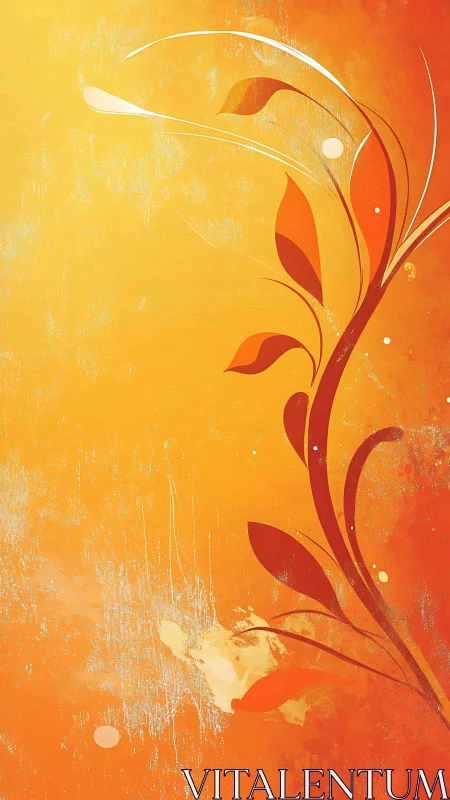 Warm gradient floral vector with sweeping organic curves.