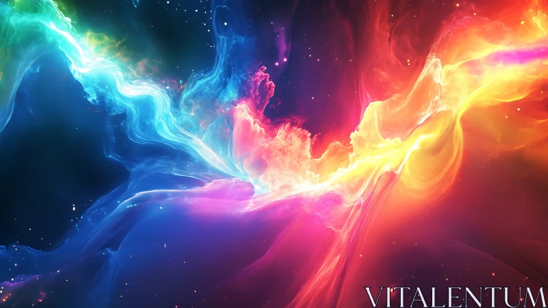 Bipolar nebula stream with prismatic ionized gas ribbons