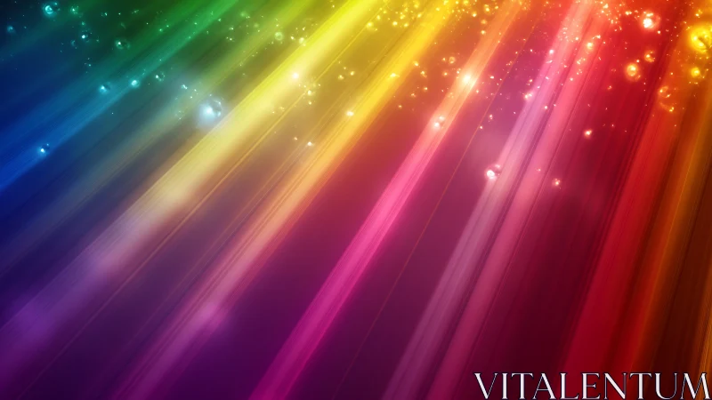 Diagonal multicolor light streaks traverse a dark gradient