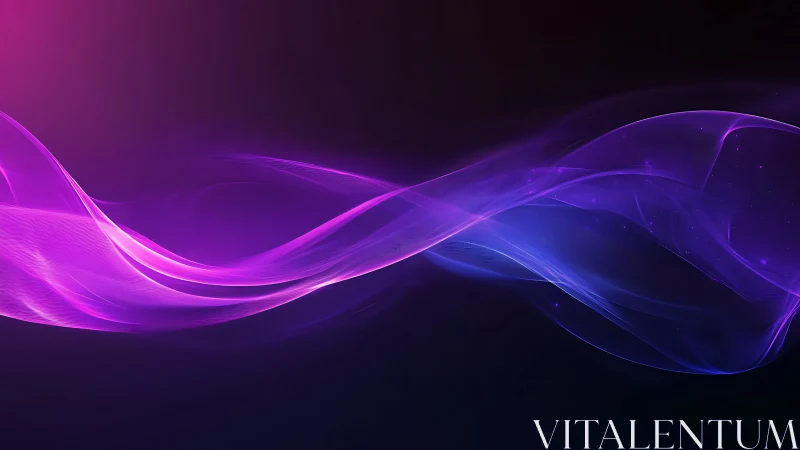 Neon light waves form flowing ribbon across dark background