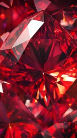 Crimson crystal clusters glowing with playful inner fire.