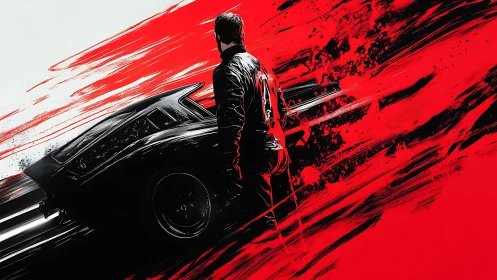 Midnight driver poised between motion, memory, and speed.