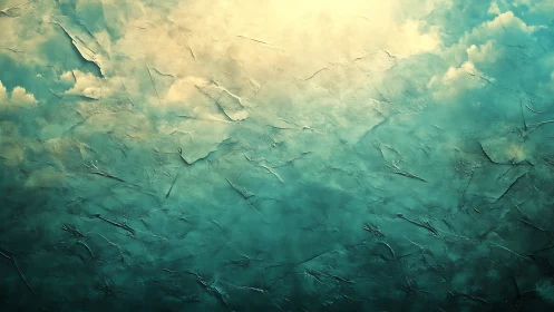 Textured teal sky abstraction under glowing light gradient.