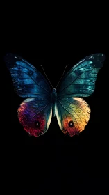 Chromatic butterfly macro with high-contrast gradient illumination