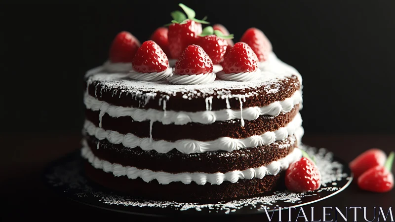 Elegant Layered Chocolate Cake with Fresh Raspberries
