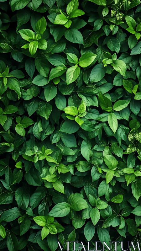 Lush emerald leaves form a dense, soothing green wall.