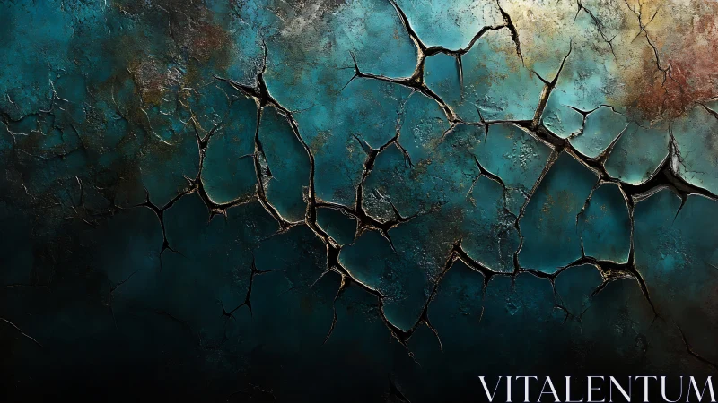 Textured turquoise fracture field with atmospheric lighting study.