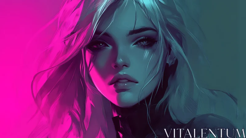 Neon side-lit portrait studies split-complementary color contrast