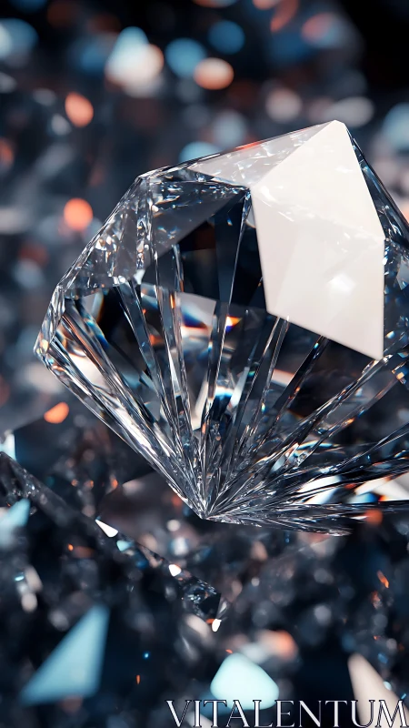 Prismatic diamond vortex catching citylight in frozen motion.