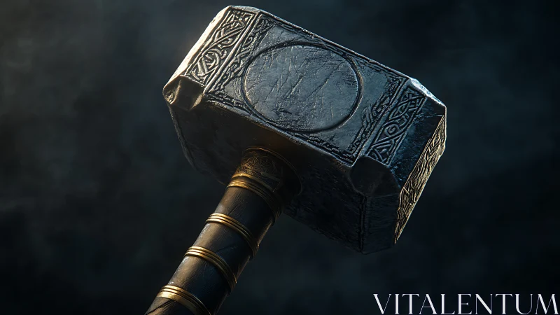 Legendary stone hammer rests in a quiet, stormy glow