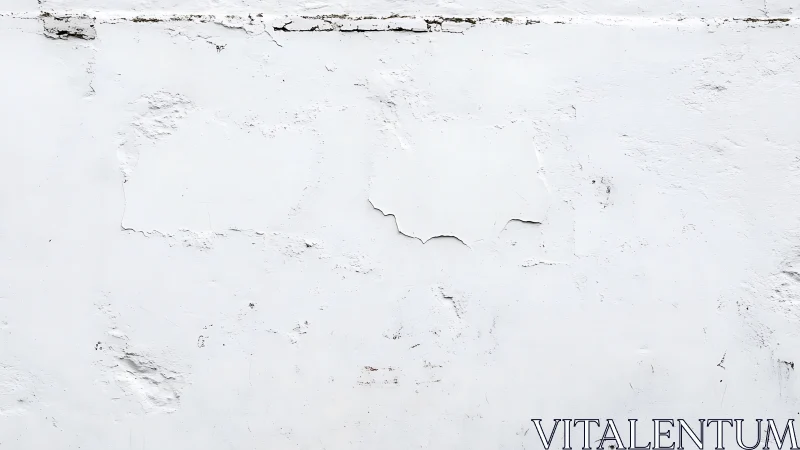 Weathered white plaster wall with peeling paint texture study
