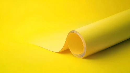 Curled yellow paper roll on monochrome background under soft light
