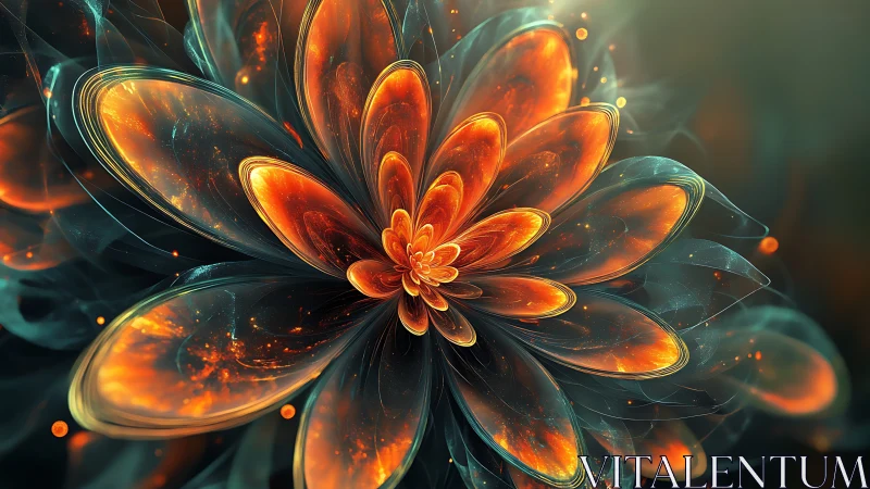 Digital fractal flower structure displays layered luminous petals