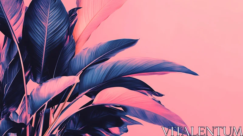 Dreamy neon leaves stretching across soft pink skies.