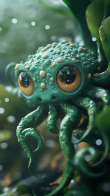 Rendered cephalopod creature exhibits detailed surface textures