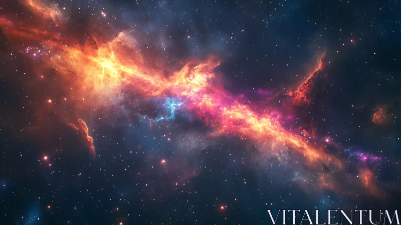 Spectral plasma filament crossing a star-dense galactic void.