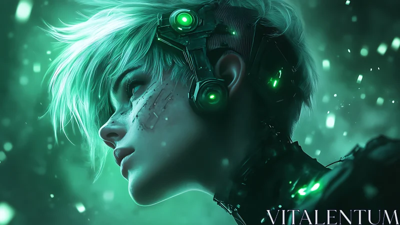 Cybernetic portrait renders neon-lit augmented human profile