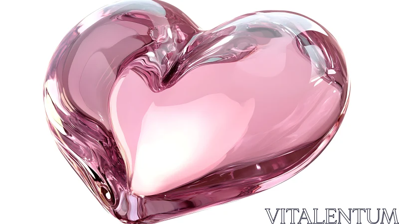 Luminous Glass Heart: Crystalline Love Rendered.