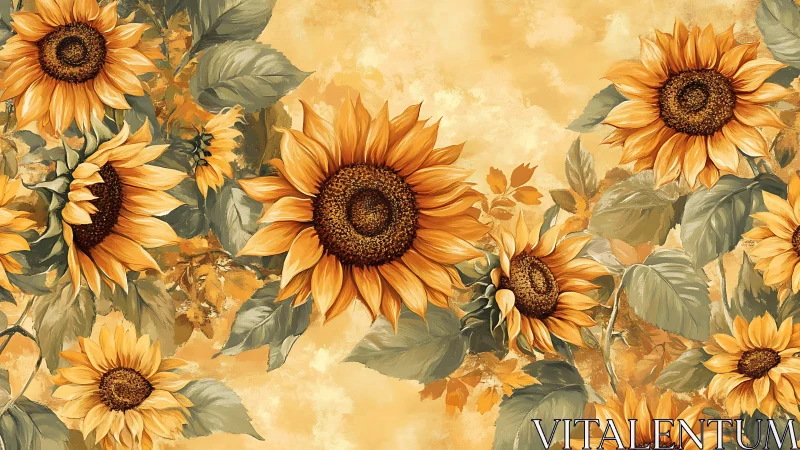 Sunflower chorus on honeyed skies, singing warm daylight.