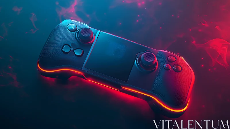 Neon-Wreathed Gaming Controller Pulses with Electric Energy.