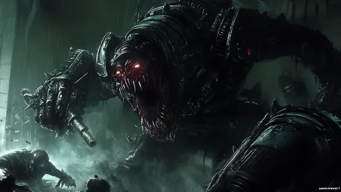 Cybernetic demon unleashes brutal assault in storm