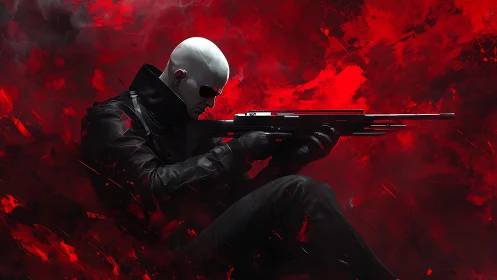 Tactical Operative Aiming Rifle Against Crimson Inferno.