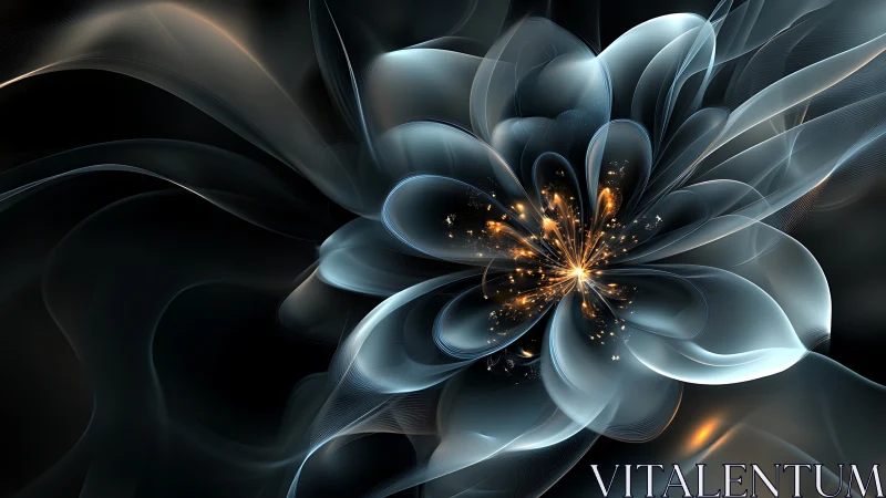 Starlit glass blossom exploding with luminous cosmic embers.