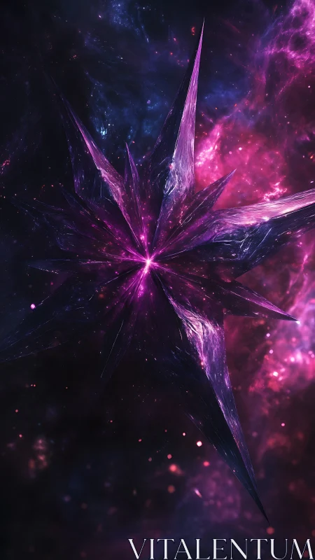 Angular crystalline structure in violet interstellar field.