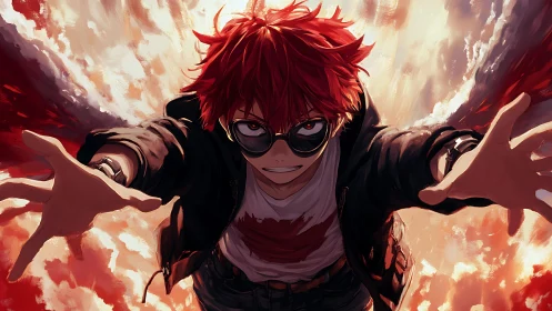 Skyfire rebel dives through blazing clouds of momentum.