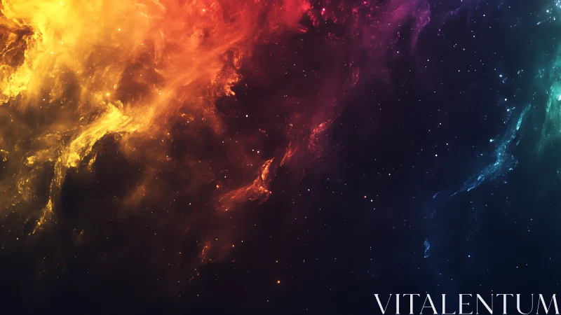 Vibrant cosmic nebula glows across deep star-filled space