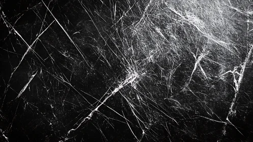 Scratched black marble texture creates stark urban tension