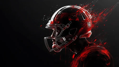 Electric focus surrounds a determined football player in red