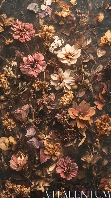 Vintage Garden Dreams in Warm Earth Tones.