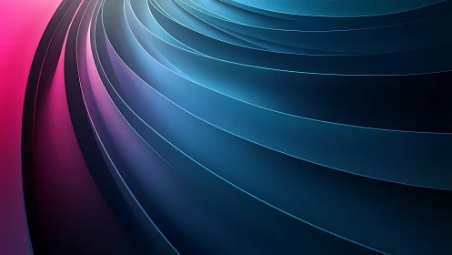 Curved layered bands in blue and magenta gradient light.