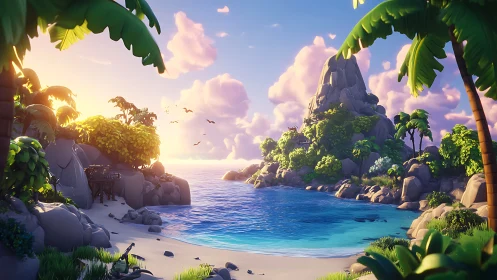 Tropical Paradise: Golden Hour Beach Discovery.