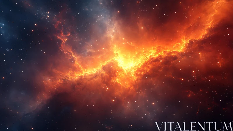 Stellar nebula with central bright plasma cloud formation.