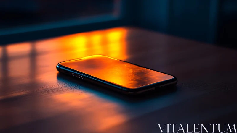 Luminous Device Glowing in Neon Darkness.