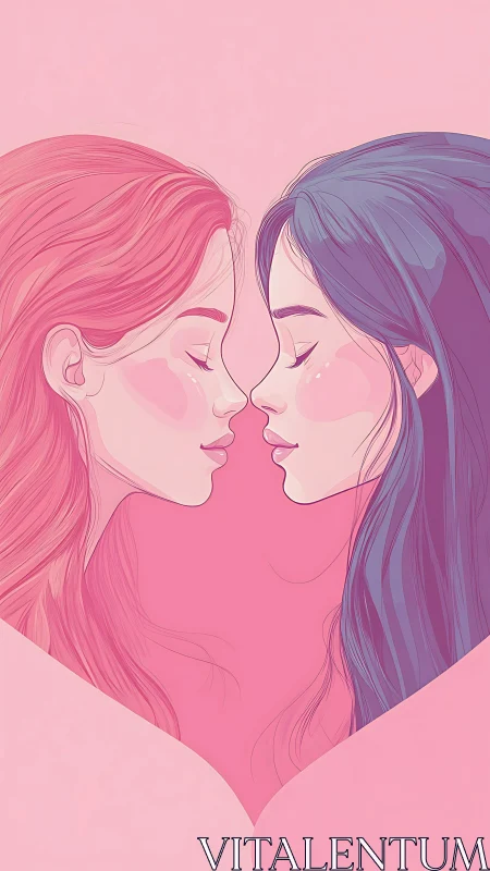 Two Souls Kiss in Synchronized Tender Intimacy