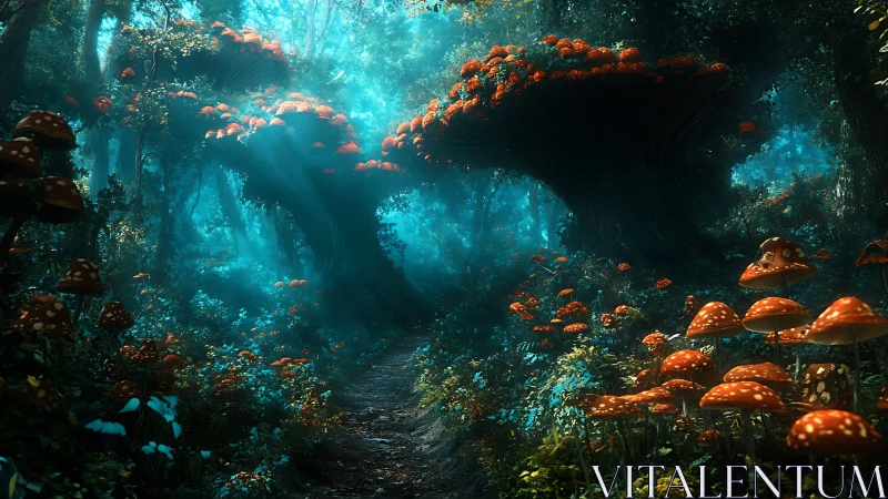 Bioluminescent Fungal Forest: Subterranean Ecosystem Analysis.