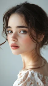 Soft morning light pauses on a freckled porcelain gaze